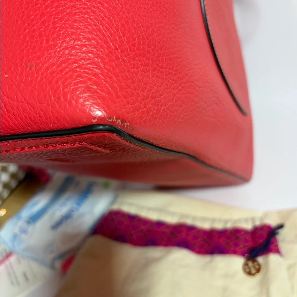 Tory Burch Vibrant Red Logo Tote